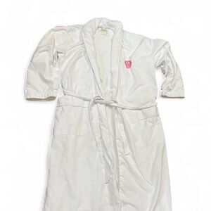 YLLW Plush Spa Robe with Pink Smiley